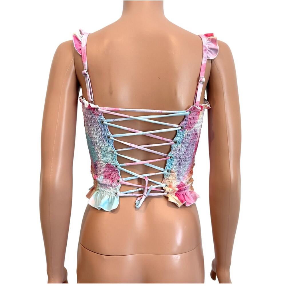 Rad Swim Betsy medium smocked ruffle tankini swim top SW2 3680